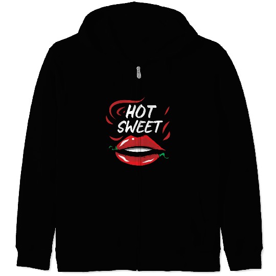 Red Hot Sweet Pepper Lips Zip Hoodies