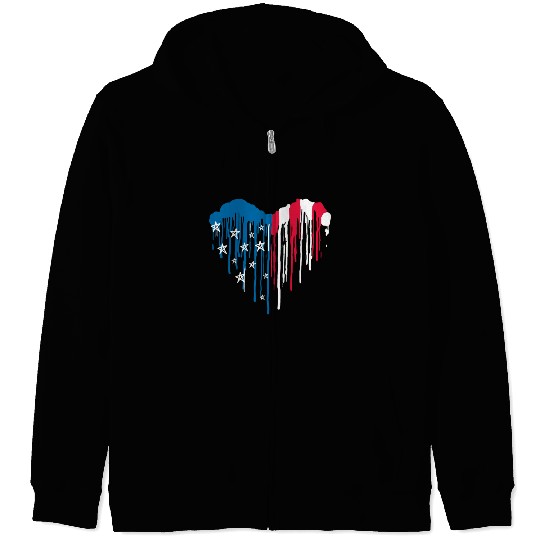 "USA: Land of the Free, Home of the Brave" Zip Hoodies