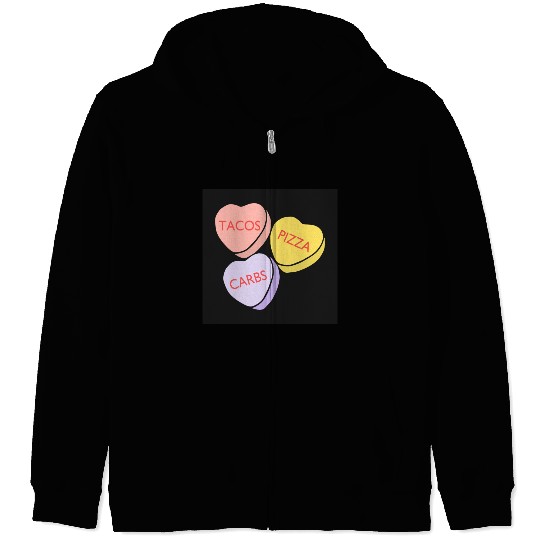 FRONTARTFunny Conversation Hearts Candy Zip Hoodies