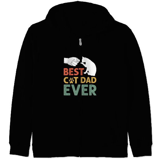 Best Cat Dad Fathers Day Funny Mens Zip Hoodies Regula