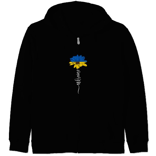 Sunflower Ukrainian Ukraine Flag Sunflower Zip Hoodies