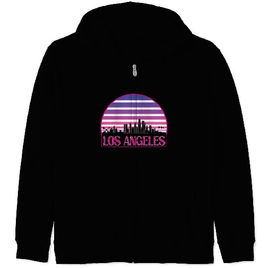 LOSANGELES CIRCLE striped Zip Hoodies