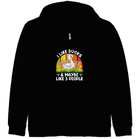Duck lover I like Ducks & Maybe 3 People Duck Pet Zip Hoodies