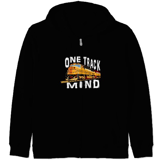 One Track Mind Train Engine Zip Hoodies