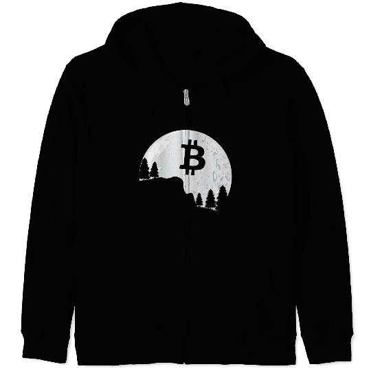 Bitcoin Coin-Crypto In The Moon Zip Hoodies