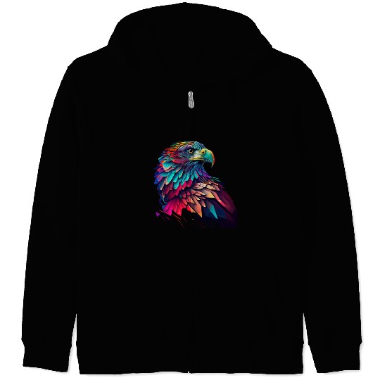 psychedelic eagle Zip Hoodies