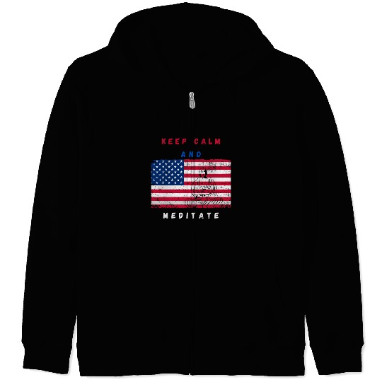 Independence Day Buddha Meditation Zip Hoodies