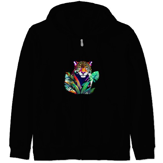 Jaguar in the Tropics Zip Hoodies