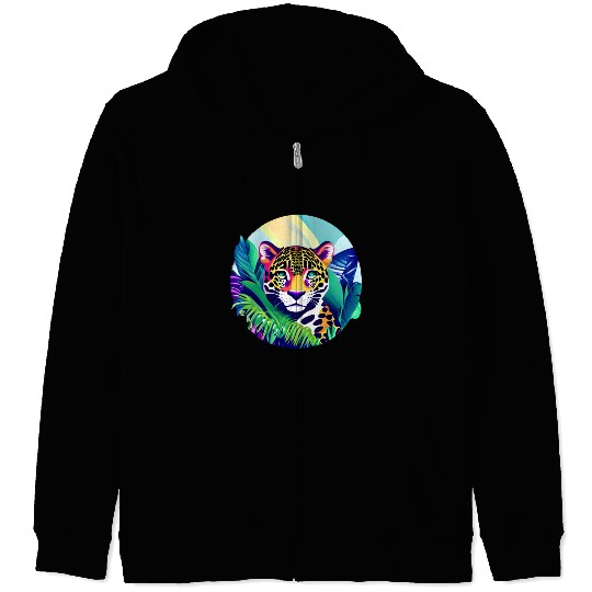 Jaguar in the Tropics Zip Hoodies