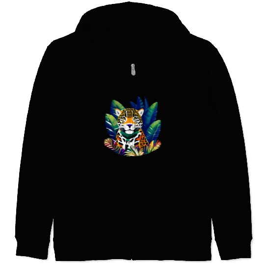 Jaguar in the Tropics Zip Hoodies