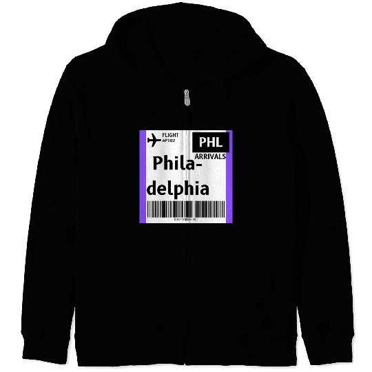 airplane ticket philadelphia Zip Hoodies