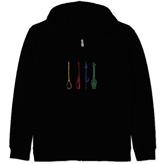 Irish Bouzouki Instrument Greek Zip Hoodies