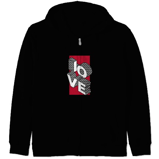 3d Love Zip Hoodies