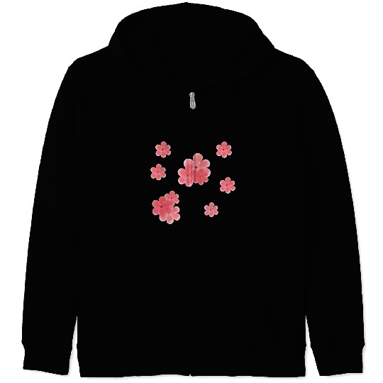orange flower stickers Zip Hoodies