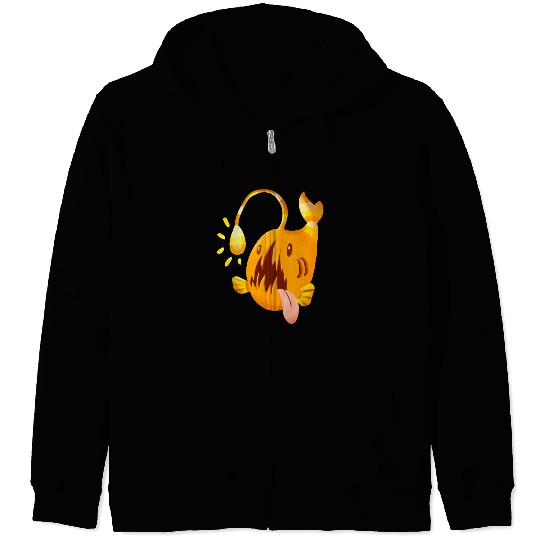 The Orange Candy Corn Angler Fish Zip Hoodies