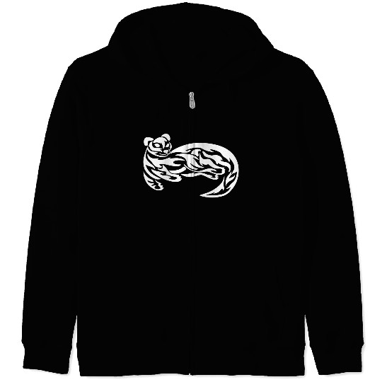 Tribal Otter Tattoo Zip Hoodies