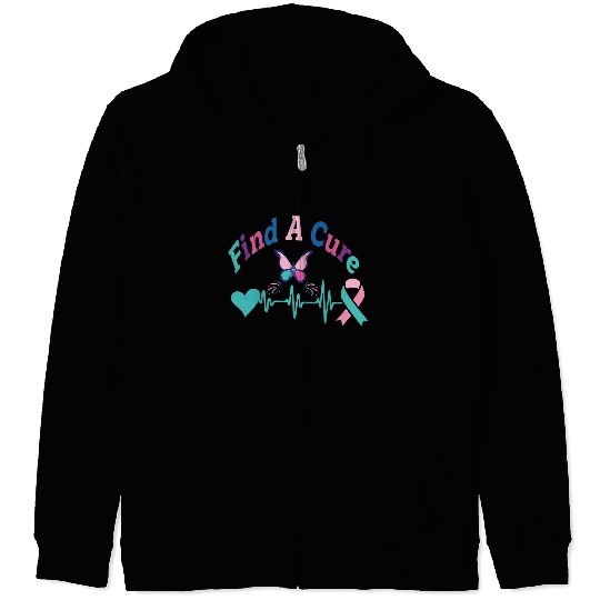 Thyroid Cancer, Cancer Awareness, Fight Cancer, Zip Hoodies