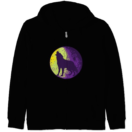 Howling wolf in the moon cool Zip Hoodies