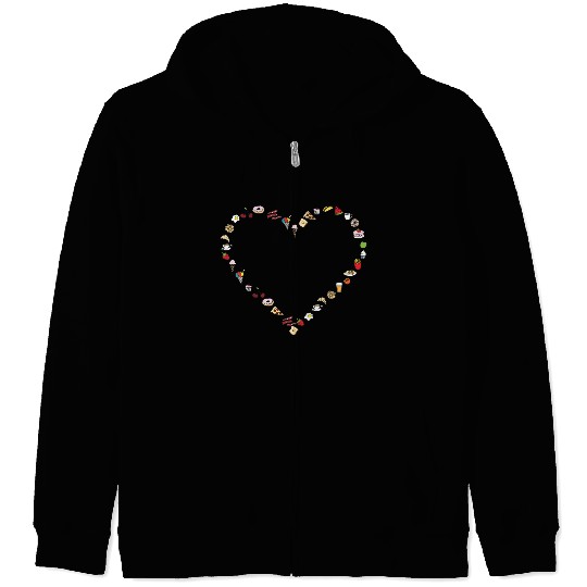I Love Food Zip Hoodies