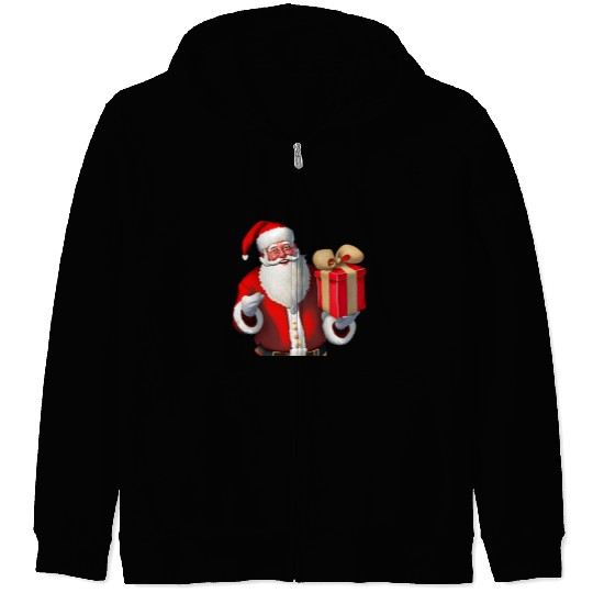 Festive Santa Claus design Zip Hoodies