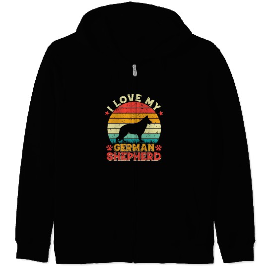 I LOVE MY GERMAN SHEPHERD Zip Hoodies