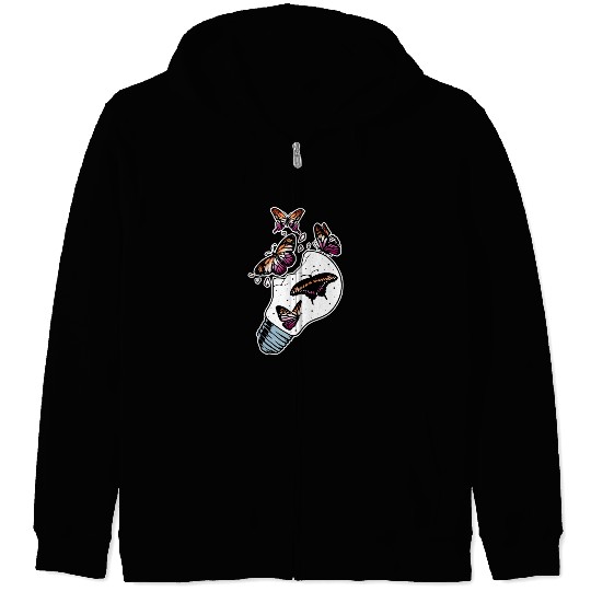 LGBTQ Butterflies in Lesbian Flag Colors Zip Hoodies
