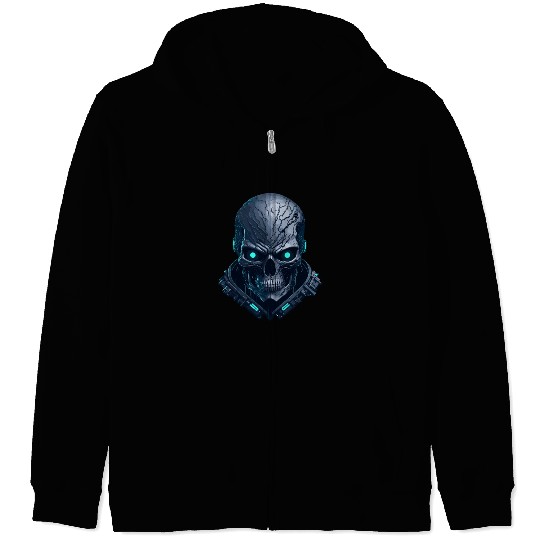 Dark cyberpunk Skull artwork Zip Hoodies
