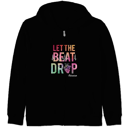 Let The Beat Drop Adenosine Best Nurse Saying Rn Zip Hoodies