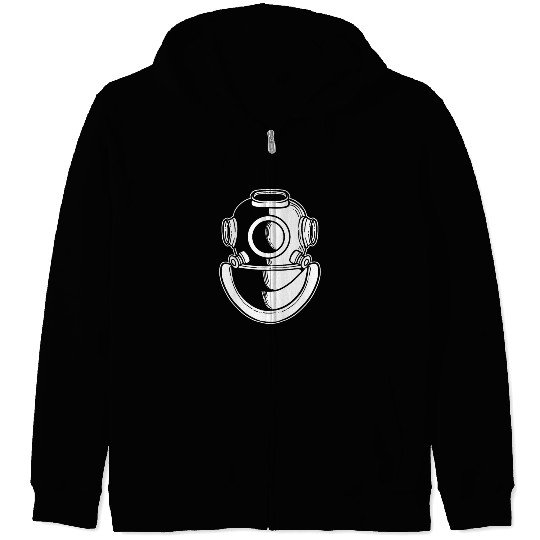 Diving Helmet Lifeguard or Diver Gift Zip Hoodies