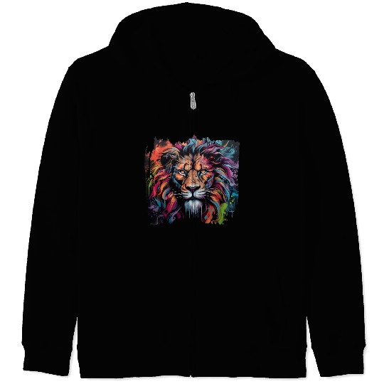 Graffiti Style Lion | Lion Lovers Zip Hoodies