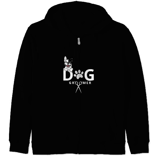 Dog Groomer Zip Hoodies Dog Grooming Outfit
