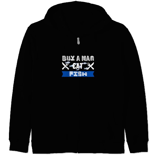 Buy a Man eat Fish Zip Hoodies