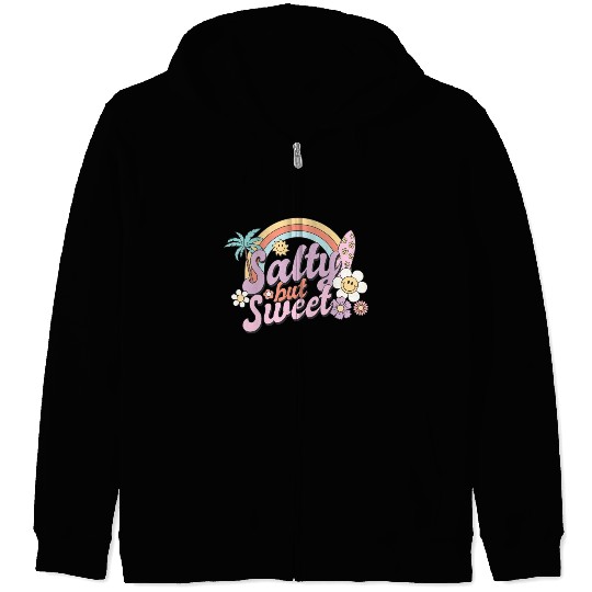 Salty but Sweet, Summer, Retro, Zip Hoodies