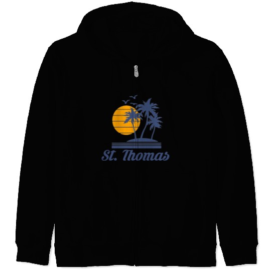Saint St Thomas Caribbean Island Beach Zip Hoodies