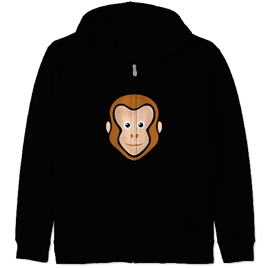 Monkey Face Adorable Zip Hoodies