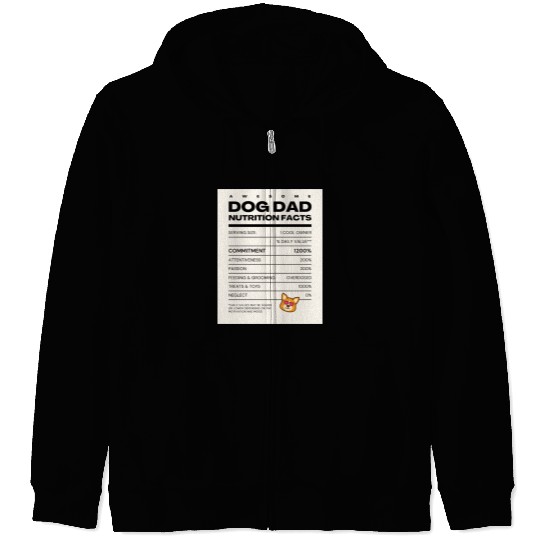 Awesome Dog Dad Nutrition Facts Zip Hoodies