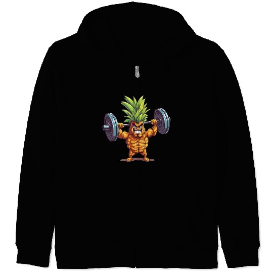 Pineapple with dumbbell Zip Hoodies