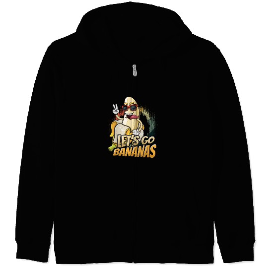 Happy Crazy Banana Meme Let Us Go Banana Zip Hoodies