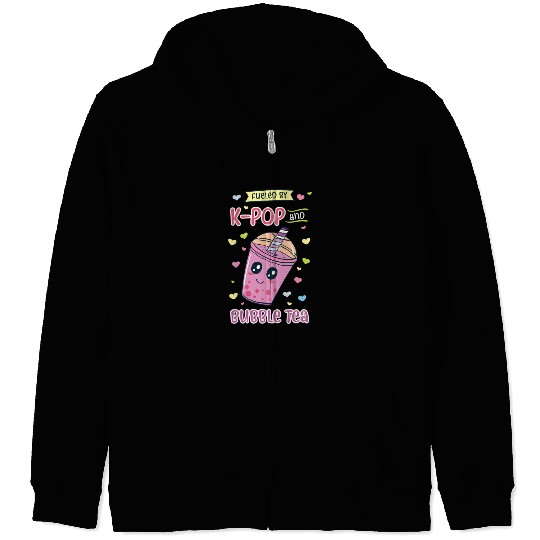 Kpop And Bubble Tea Korean Music Tapioca Boba Zip Hoodies