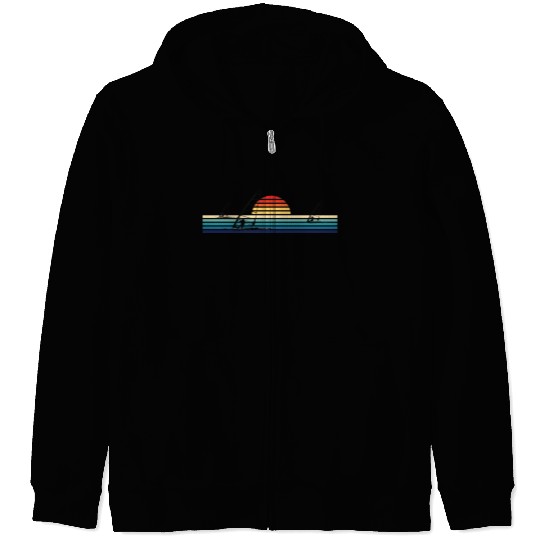 Windsurfing Retro Sunset Vintage Stripe Racing Zip Hoodies