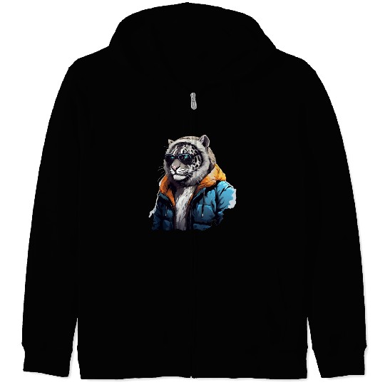Street Style Snow Leopard | Leopard Lovers Zip Hoodies