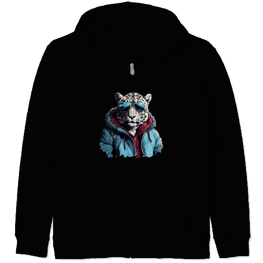 Street Style Snow Leopard | Leopard Lovers Zip Hoodies