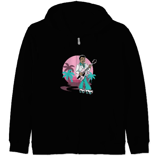 Breezin' on Wheels Retro Cartoon - Malibu Style Zip Hoodies