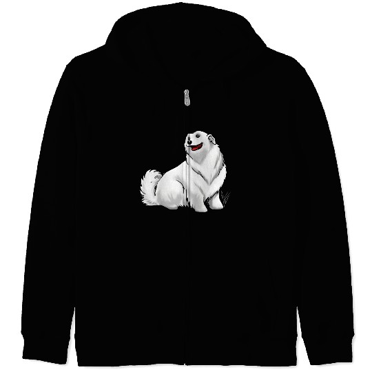 Dog Great Pyrenees White Zip Hoodies