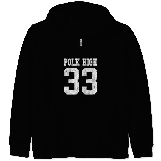 Polk High School Football Jersey 33 Aged Look Zip Hoodies