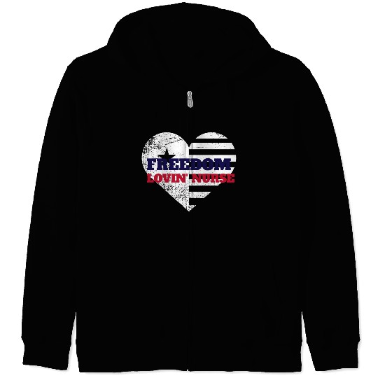 Freedom Lovin' Nurse Zip Hoodies