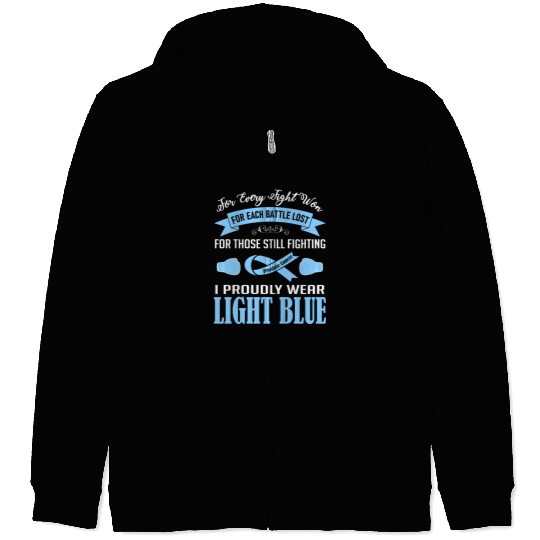 I Proudly Wear Light Blue Prostate Cancer Zip Hoodies