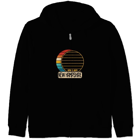 Total Solar Eclipse New Hampshire April 28 2024 Zip Hoodies