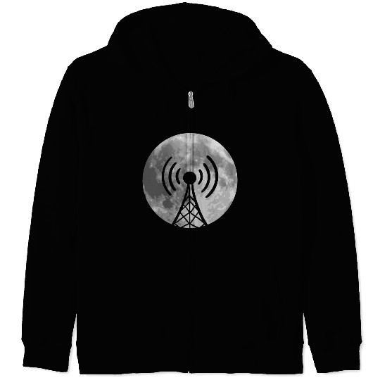 Radio Moon Radio Operator Gift Zip Hoodies