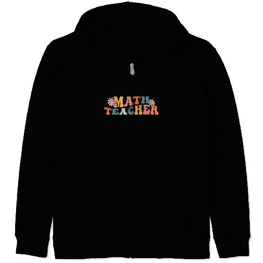 Groovy Math Teacher Mathematics Mathematician Zip Hoodies